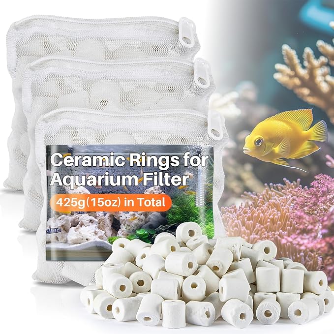 Sukh 3 Bags Ceramic Rings for Aquarium Filter - 425g Bio Ceramic Media Balls