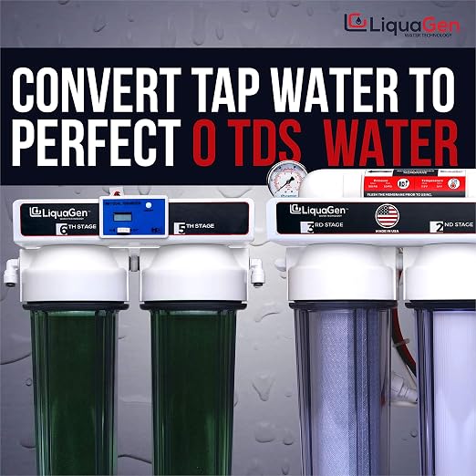 LiquaGen- Aquarium Reef Reverse Osmosis Deionization Water Filter System + TDS