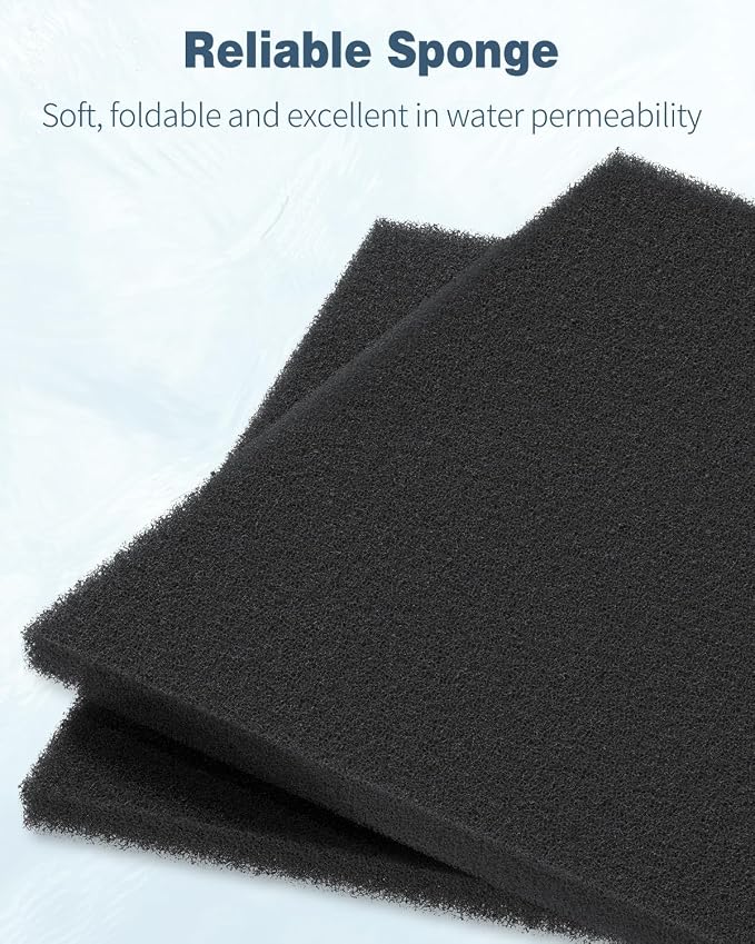 Pawfly Aquarium Bio Sponge Filter Media Pad, 6.3" x 5.5" x 0.78"Filter Foam
