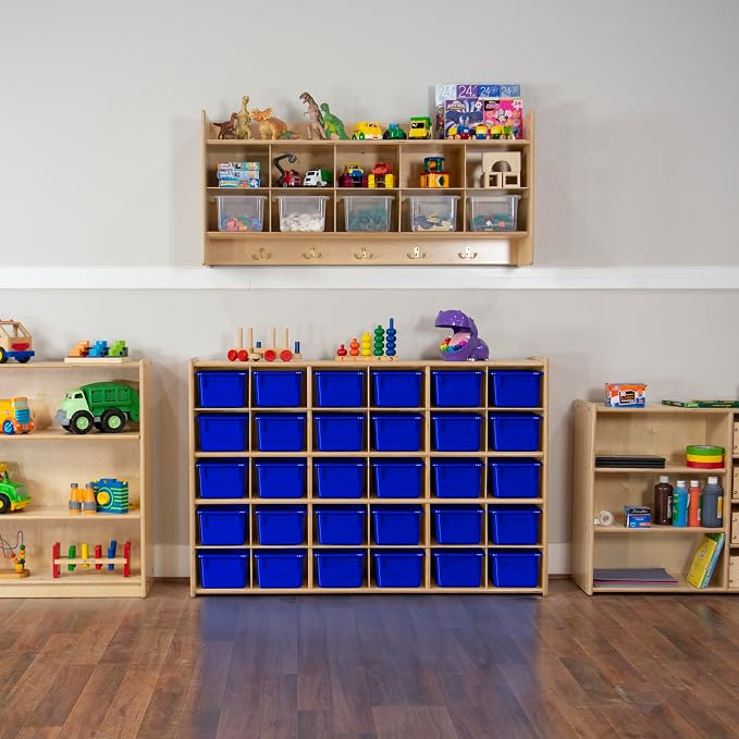 Wood Designs Cubby Storage Bin, Heavy Duty Plastic Containers