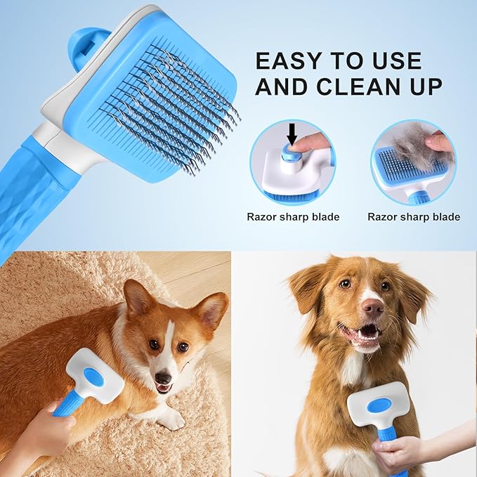 Professional Dog Grooming Scissors Set, 8-in-1 Stainless Steel Pet Grooming Kit with Hair Comb, Nail Clipper & Brush for Dogs, Cats at Home