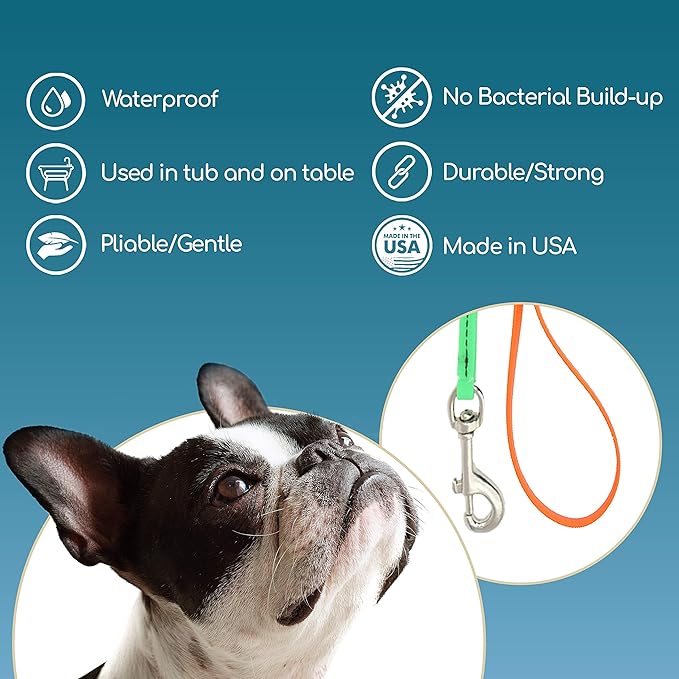 Jelly Pet Grooming Loop for Dogs | Groomers Helper | BioThane Material is Easy to Clean, Waterproof & Durable Noose Loop | Fits Most Pet Grooming Tubs/Tables/ 3/8” x 24” W/Ring Red | Made in The USA