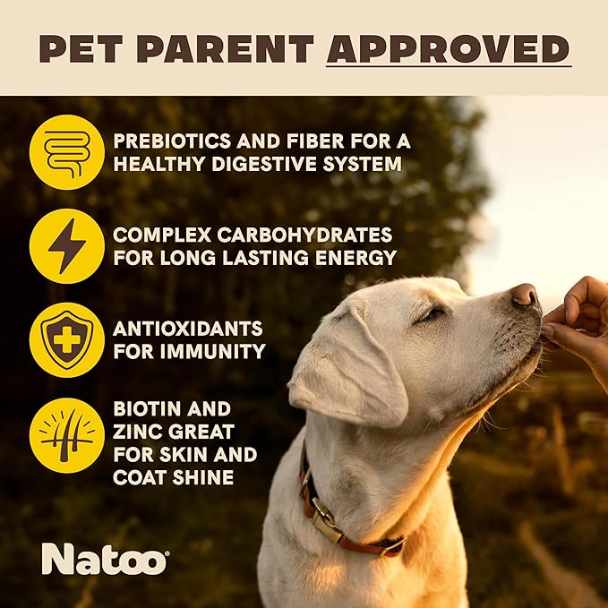 NATOO Dog Treats for Small Dogs & Puppies, Crunchy Biscuits Oats Banana and Honey, Natural Dog Treats, Rich in Omega 6, Prebiotics and Fiber, Antioxidants for Immunity (8oz)