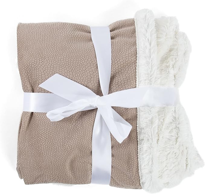 Best Friends by Sheri Premium Self-Warming Ilan Microfiber Faux Fur Pet Throw Blanket 40x50 in Wheat
