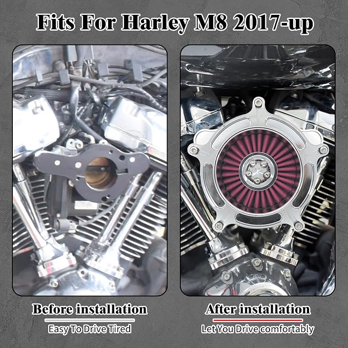HDBUBALUS Motorcycle CNC Spike Air Cleaner Air Filter Intake System Filter