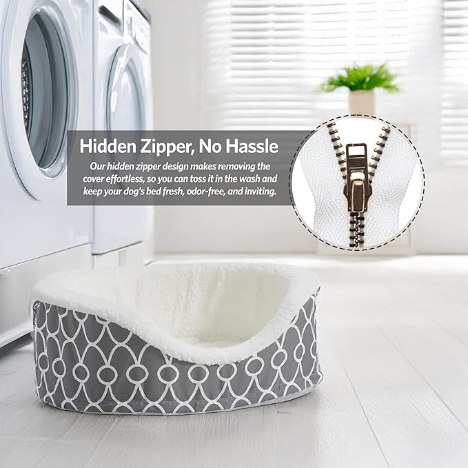 MidWest Homes for Pets Orthoperdic Egg-Crate Nesting Pet Bed w/ Teflon Fabric Protector, XS Gray