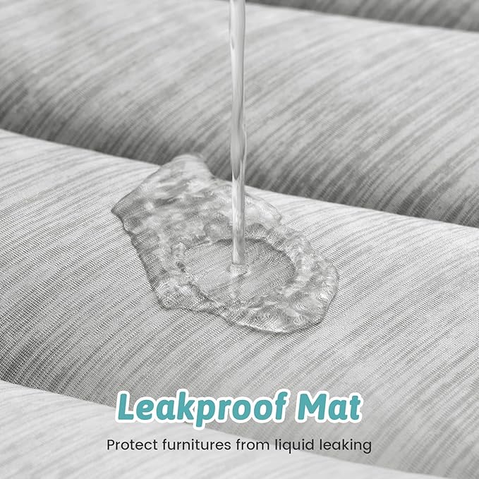 Dog Cooling Mat, Q-Max > 0.4 Leaf Shaped Pet Pad, Liquid Pee Proof Summer Mat for Cats, Washable Sleep Blanket for Bed Couch Floor Indoor, 27x23 inch, Silver Grey