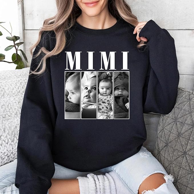 Nazenti Custom Photo Shirt, Personalized Tshirt for Mom, Dad, Grandma, Pet Lovers Gifts, Mama Gift for Women, Christmas Shirt