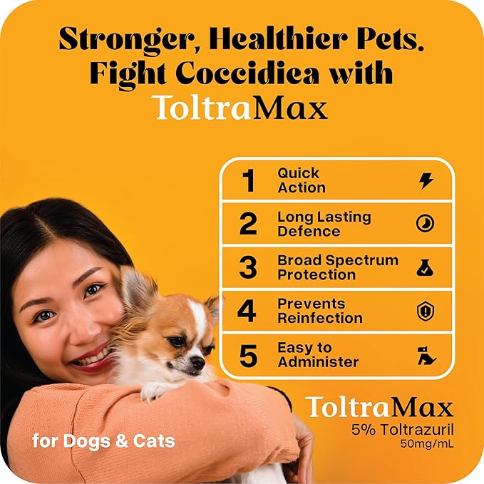 Toltrazuril 5.0% for Horses, Dogs, Cats, 120mL/4 Ounce, for Non-Food Chain Animals, Peanut Butter