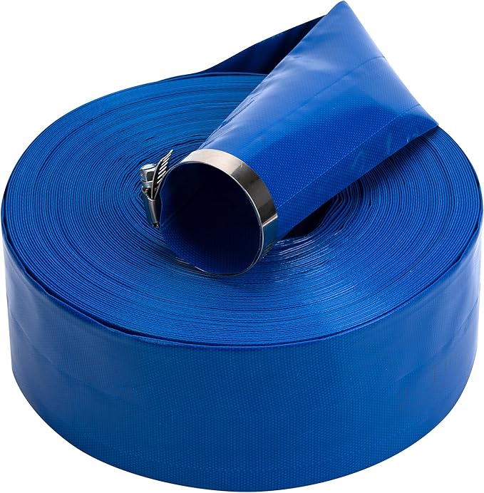 3 in x 100 ft Pool Backwash Hose Heavy Duty Drain Discharge Double PVC Lay flat