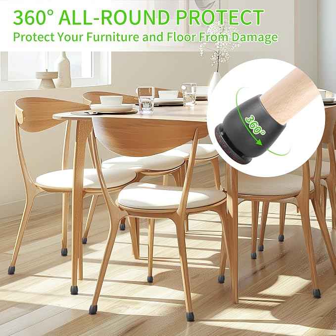 16PCS Round Silicone Chair Leg Floor Protectors