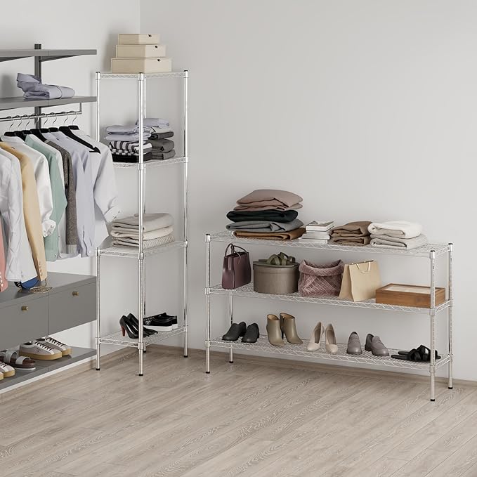 14" Deep x 60" Wide x 34" Height Wire Shelving Kit | 3-Tier | NSF Commercial Storage Rack Unit