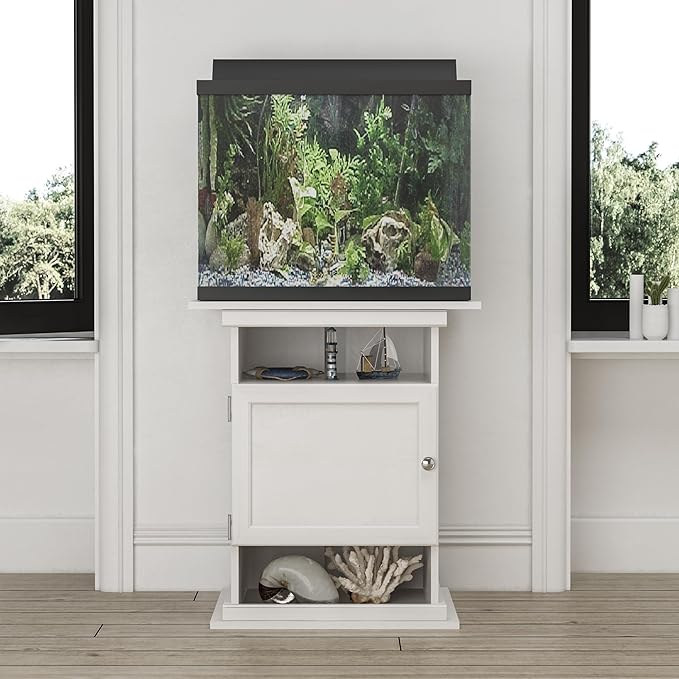 Ollie & Hutch Flipper 10/20 Gallon Aquarium Stand, Ivory Oak