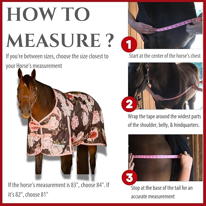 Jeffers Expression 1200 Denier Standard Neck Turnout Blanket, Rose Garden, 75" - Waterproof, Breathable Horse Blanket with 0g Polyfill, No insulation - Ideal Protection for Wind and Rain, Light Weight