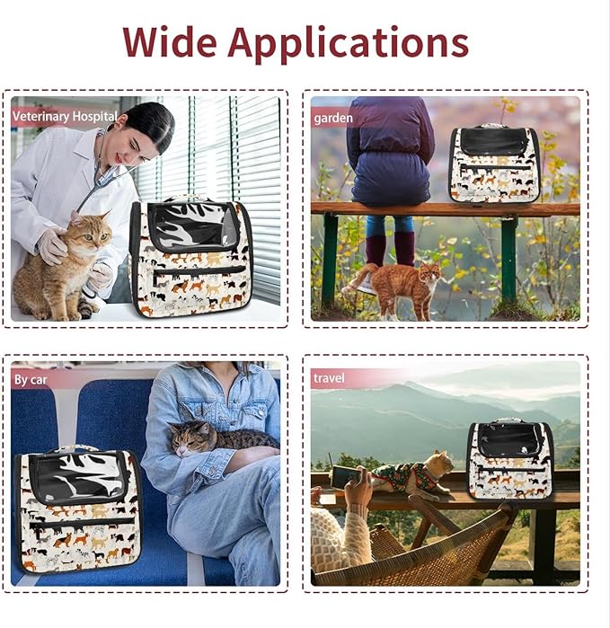 Dog Cat Backpack Carrier, Breathable Cat Carrier Large Space Bubble Pet Backpack for Kitty Small Dog