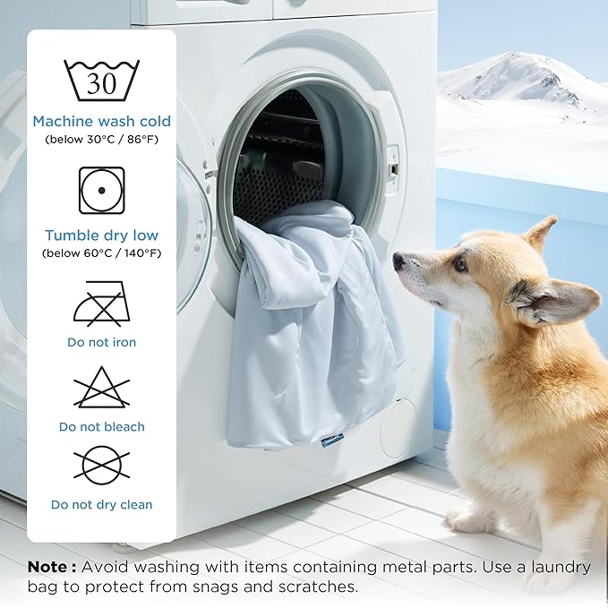 Bedsure Cooling Blanket for Large Dogs with Breathable Air-Core Fill Q-MAX>0.4 - Dog Cooling Mat Soft, Lightweight Pet Cat Throw Cold Blanket Washable for Summer, Arctic Blue, 40x50