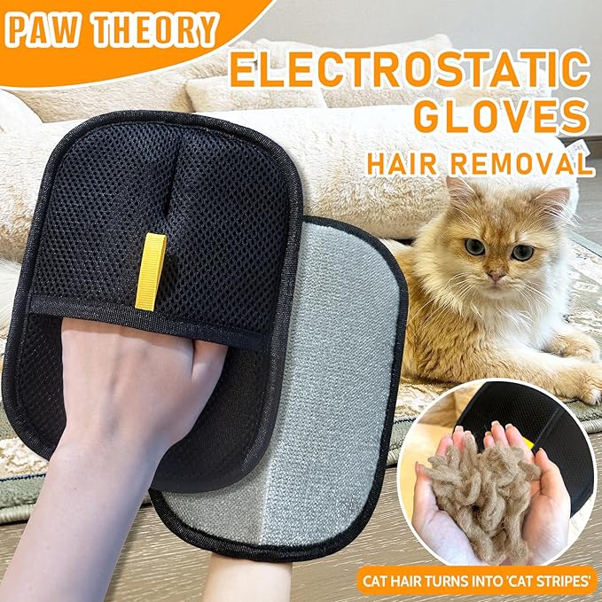 BEEKAW2026 New Pet Hair Removal Glove for Cats and Dogs - Electrostatic Pet Hair Remover Glove | Reusable Brush Pet Hair Remover for Couch, Carpet, Car Seat & Laundry