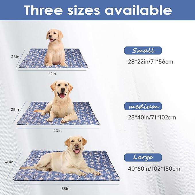 Langsprit Dog Cooling Mat, Washable Dogs Cats Pet Non-Toxic Cooling Pads Summer Sleeping Kennel Mats，Pet Self Cool Ice Blanket for Indoor & Outdoor Dog Beach Essentials Small