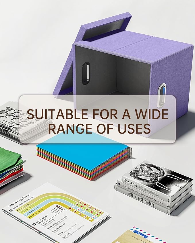 Oterri File Organizer, File Box, File Cabinet for Letter File Folder Storage, Hanging File Organizer for Office/Decor/Home,Document Organizer, 1 Pack, Lavender-Box Only