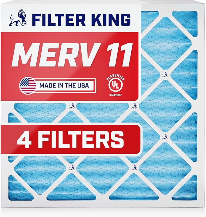 Filter King 10x18x1 Air Filter | 4-PACK | MERV 11 HVAC Pleated A/C Furnace