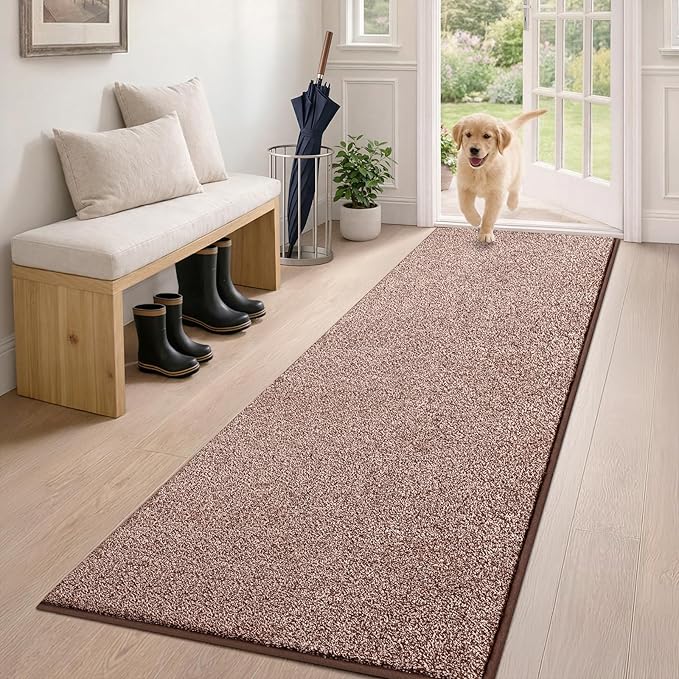 PURRUGS Dirt Trapping Door Mat 24" x 59", Non-Slip Machine Washable Entryway Rug