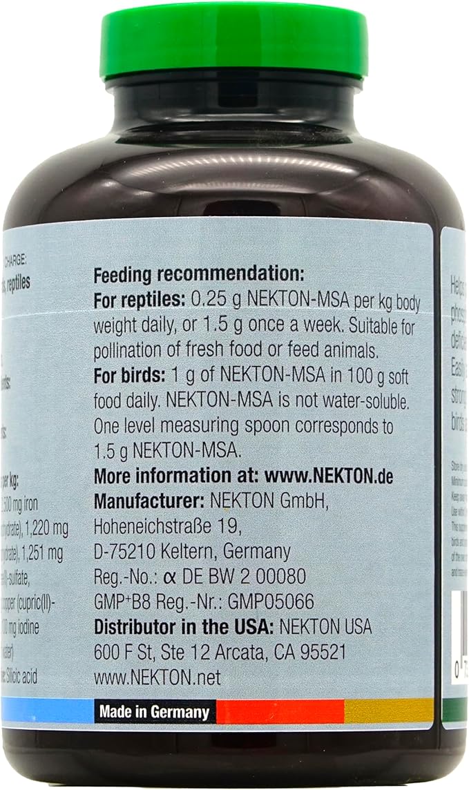 Nekton-MSA Mineral Supplement + D3 for Birds and Reptiles 400g / 14.11oz | Change Size to 400g / 14.11oz