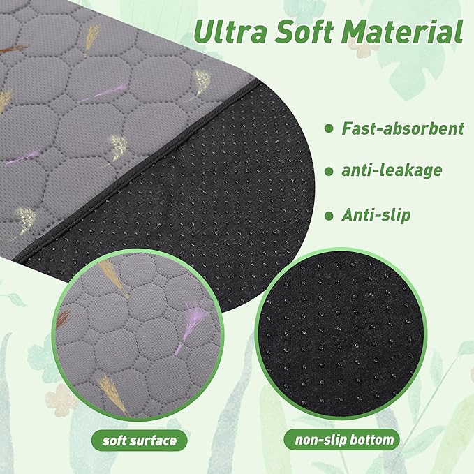 2Pcs Guinea Pig Cage Liners,Guinea Pig Fleece Cage Liners36''X60'' Super Absorbent Washable Pee Pads Reusable for Rabbit Hamster Chinchilla