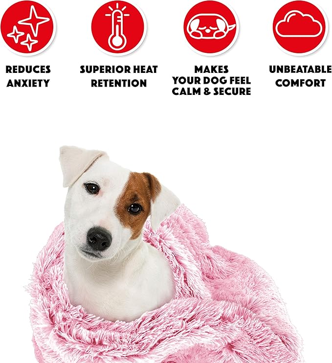 The Dog’s Blanket – Faux Fur Dog Blanket, Pink, Large, 28x42