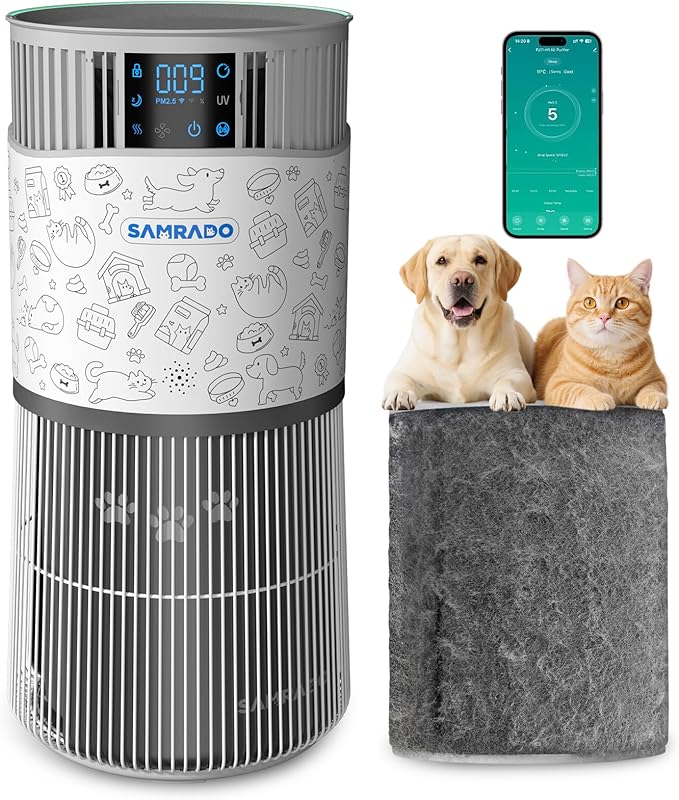Air Purifier for Home Pets with Smart WiFi up to 4000Ft², H13 HEPA for Floating Pet Hair, Dander & Pet Odor, 7-Stage Filter, Electronic Aromatherapy Diffuse, 360° Wide Intake,22dB Ultra Quiet