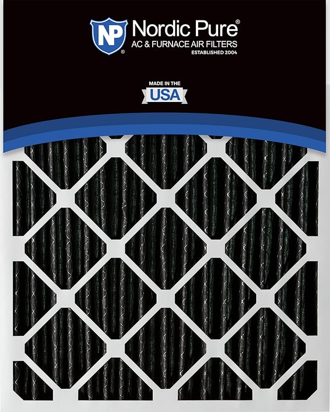 Nordic Pure 14x30x1 Furnace Air Filters MERV 10 Pleated Plus Carbon 2 Pack