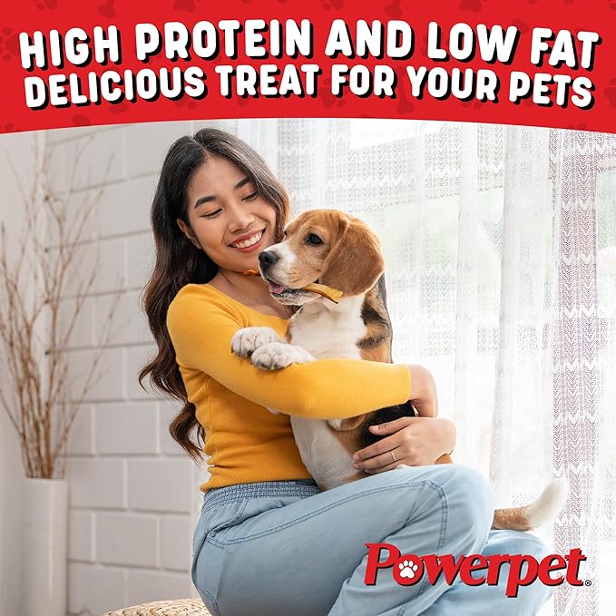 Powerpet Treats Natural Smoked Beef Jerky Skin for Dogs - High Protein, Grain-Free, Long-Lasting Chews, Ideal for All Breeds, Promotes Dental Health - Easy Digestion - 8oz Bag (Package May Vary)