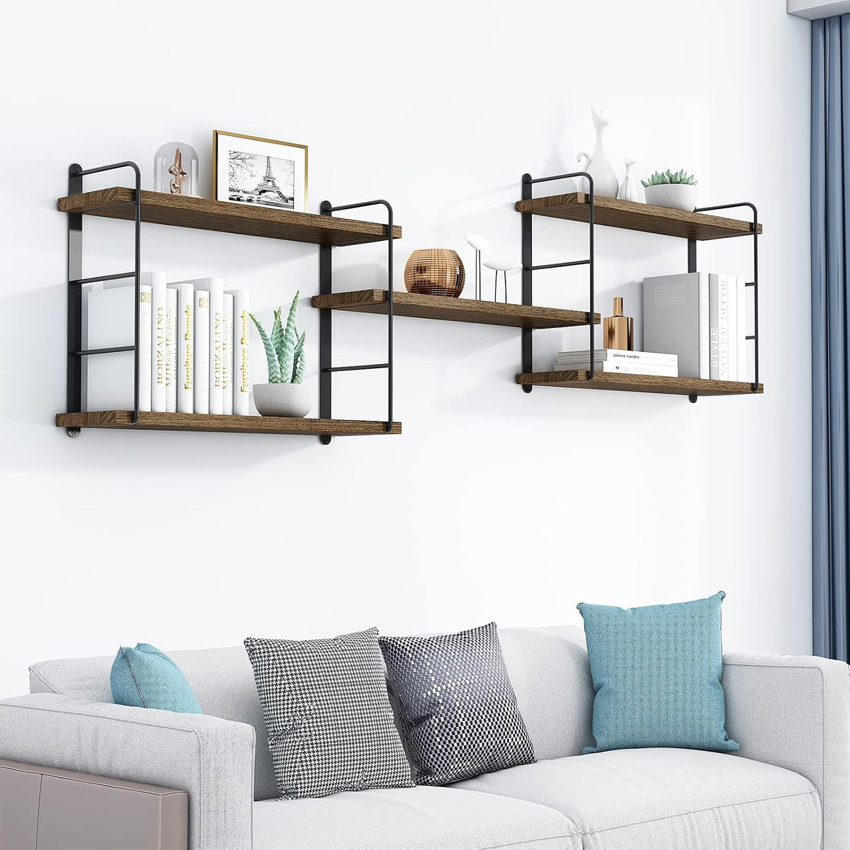 MXCSE Shelves on Wall, Floating Bookshelves, Shelves for Room Wall (Brown)