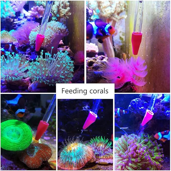 Aquarium Choice Coral Feeder Long Syringe Tube Liquid Fertilizer Feeder SPS HPS Marine Reef Coral Feeder Tool Fish Excreta Cleaner (3 Units 46.48CM/18.31 Inch)