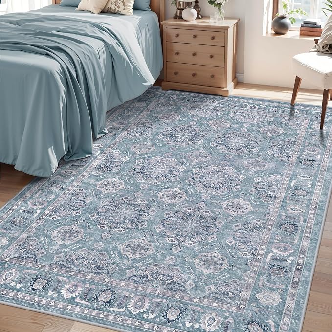 SERISSA Area Rug 4x6 Boho Rugs for Bedroom, Washable Non-Slip Living Room Rugs