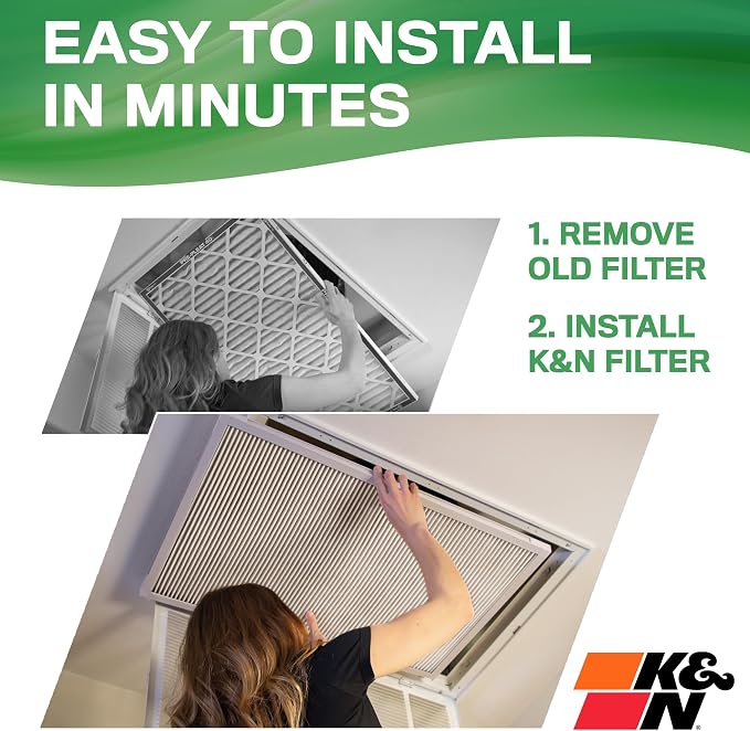 K&N 14X14X1 HVAC Furnace Air Filter, Lasts a Lifetime, Merv 13, the Last HVAC