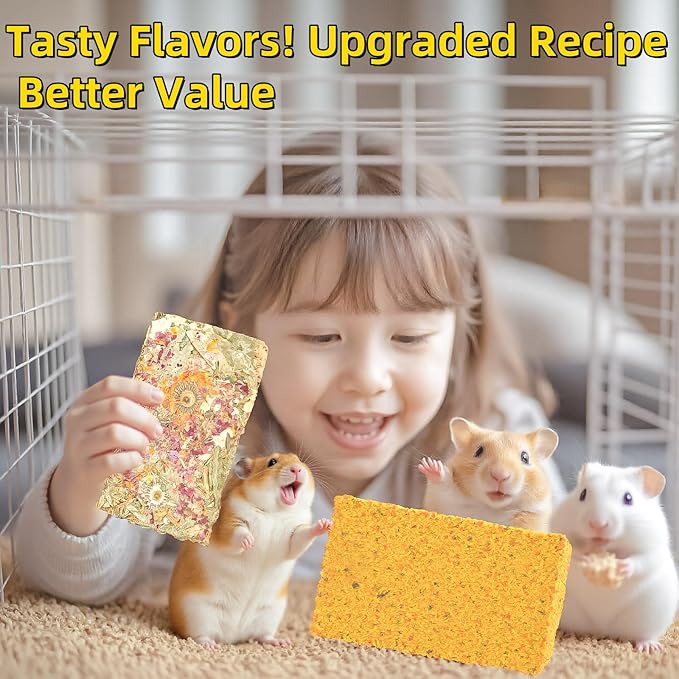 Rabbit Treat Bunny Food 20pcs Rabbits Chew Toy Bunny Crispy Snack for Clean Teeth Hamster Timothy Hay Chips Herbal Flowers Grinding Guinea Pig Dental Care Squirrel Gerbil Chinchilla Chipmunk