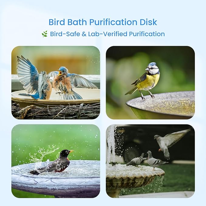 Bird Bath Purification Disk,99.99% Copper Disc for Bird Bath Copper Disk Cleaner Safe for Outside Birds Fountain Disc Accessories, Fit for Outdoor Birdbath Bowl(1 pcs)