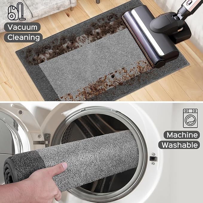 Machine Washable Runner Rug 32" x 144", Non Slip Kitchen Rug