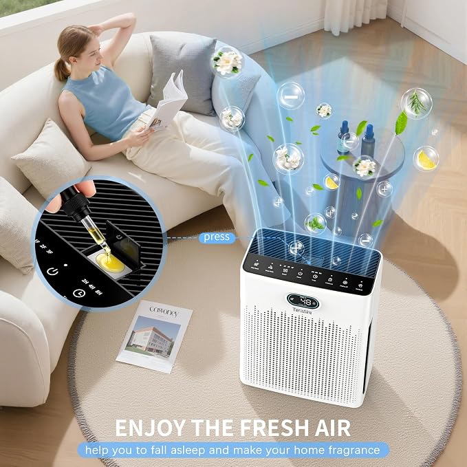 Air Purifiers for Home, PM 2.5 Air Quality Monitor Cover Up to 2200 Ft²