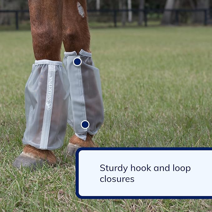 Deluxe Relaxed Fit Fly Boots for Horses | Soft Comfortable Elastic | Durable Mesh | Protects Horse's Legs from Flies and Insects | Sold as a Pair (2)