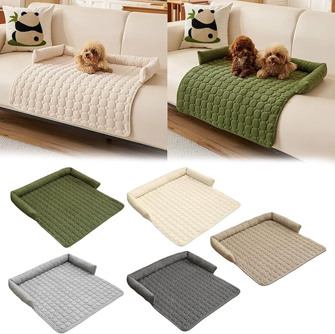 Luxurious Calming Dogs/Cats Bed Mats, Dog Couch Covers Protector, Dog Bed Fluffy Plush Mat for Furniture Protector with Removable Washable Cover for Large Medium Small Dogs and Cats (Coffee)