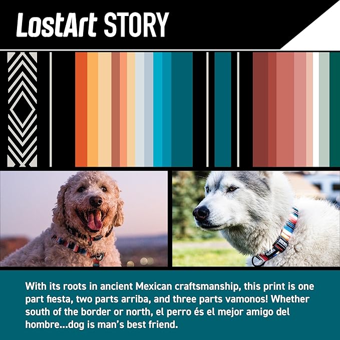 Wolfgang Heavy Duty Adjustable Dog Harness, Pull-Tested to Over 800 lbs for Walking & Training, LostArt Print, Extra Large