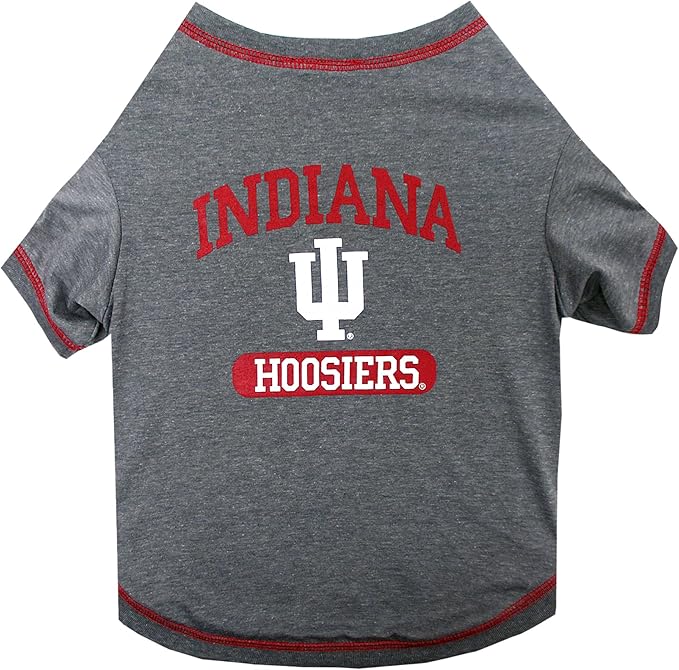 Pets First Collegiate INDIANA HOOSIERS Dog T-Shirt, Large. - Licensed Shirt for Pets Team Colored with Team Logos.- Premium Stretchable Materials for the Comfort of your Dog & Cat.