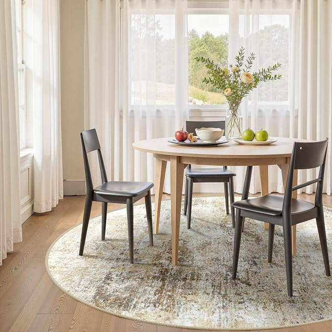 RELEANY Washable Area Rugs 6ft Non-Slip Modern Abstract Soft