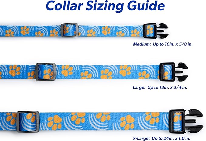 MS-5 Automatic Pet Door Collar, Genuine High Tech Pet Brand Dog Collar for Power Pet Doors - Deluxe Strap (Paw, Medium) - DC-PAW-MS5-M