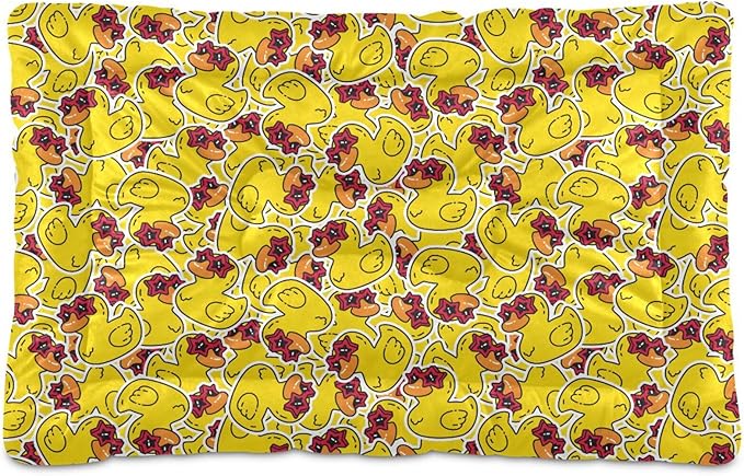 Pet Bed Rubber Duck Star Dog Bed Mat Absorbing Non Slip Pad Pet Sleeping Mat for Small, Medium, and Large Dogs Puppy Cat 36 in x 24 in