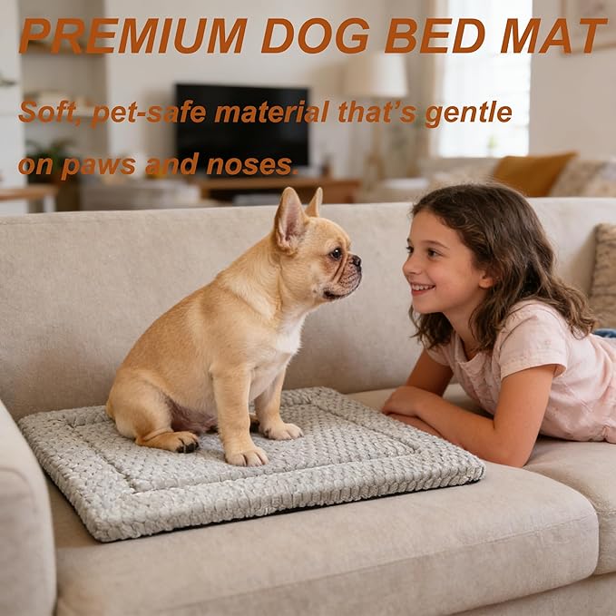 Dog Bed Mat - Soft Crate Pad for Kennel, Durable Pet Bed for Small Dogs & Cats - Comfort Support for Pet Crate, Cage, House