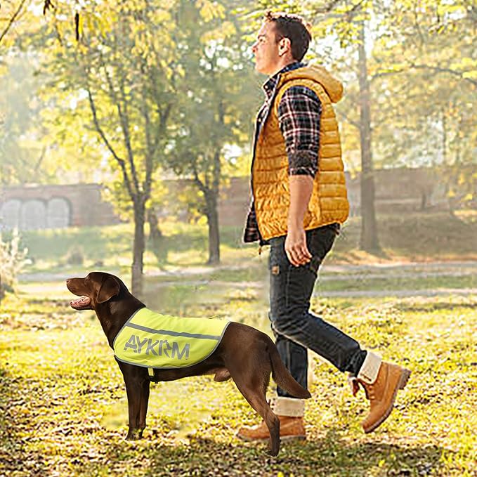 Yellow Reflective Dog Vest for XSmall, High Visibility Dog Safety Vest Harness with Removable Bell Keep Safe from Hunting, Training & Cars Accidents