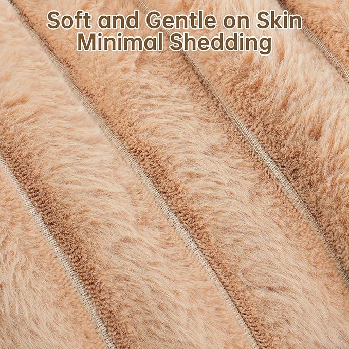 Donut Dog and Cat Bed, Luxurious Comfortable Faux Rabbit Fur Pet Beds, Round Anti-Anxiety Calming Puppy Kitten Bed with Anti-Slip Bottom for Small Medium Dogs & Cats(23", Brown)