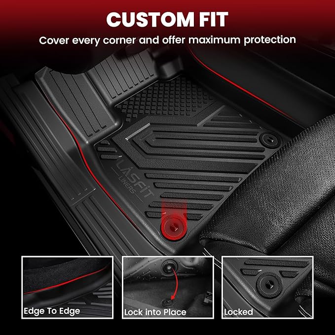 LASFIT Floor Mats Fits for Subaru Crosstrek 2023-2018 & Impreza 2023-2017, All Weather TPE Custom Fit Easy Clean Durable Car Accessories for Crosstrek & Impreza Base/Limited/Premium/Sport Floor Liners